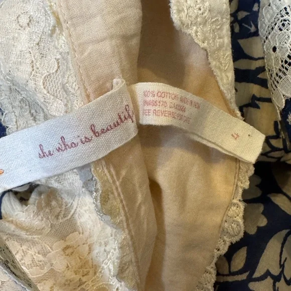 OPEN TO OFFERS Anthropologie Maeve Blue Lace Sleeveless Knee Length Dress Size 4 - Picture 10 of 10